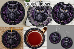 Owl Wind Spinner, Owl Round Design, Darl Owl Coaster, d4 Product Image 3