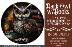 Owl Wind Spinner, Owl Round Design, Darl Owl Coaster, d5 Product Image 1