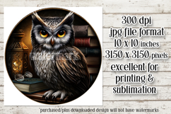 Owl Wind Spinner, Owl Round Design, Darl Owl Coaster, d5 Product Image 2