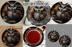 Owl Wind Spinner, Owl Round Design, Darl Owl Coaster, d5 Product Image 3