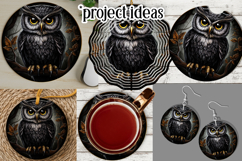 Owl Wind Spinner, Owl Round Design, Darl Owl Coaster, d7 Product Image 3