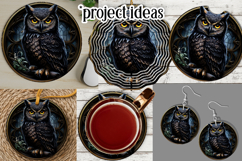 Owl Wind Spinner, Owl Round Design, Darl Owl Coaster, d8 Product Image 3