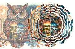 Whimsical fantasy owl divided in half Product Image 2