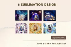 Owl Tumbler Galaxy Night Magic Watercolor Flower Sublimation Product Image 2