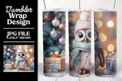 Cute Owl Sublimation Tumbler Wrap Design Christmas Product Image 1