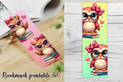 Cute owl bookmark printable | Owl flower bookmark PNG design Product Image 1