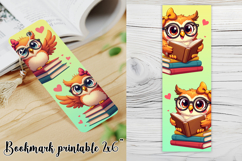 Cute owl bookmark printable | Owl flower bookmark PNG design Product Image 1