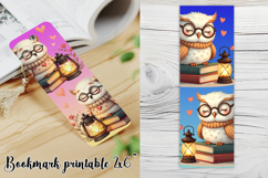 Cute owl bookmark printable | Owl flower bookmark PNG design Product Image 1