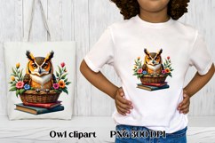 Cute owl book clipart PNG design | Owl sublimation design Product Image 1