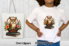 Cute owl book clipart PNG design | Owl sublimation design Product Image 1