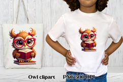Cute owl book clipart PNG design | Owl sublimation design Product Image 1