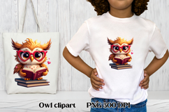 Cute owl book clipart PNG design | Owl sublimation design Product Image 1