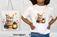 Cute owl book clipart PNG design | Owl sublimation design Product Image 1
