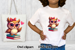 Cute owl book clipart PNG design | Owl sublimation design Product Image 1