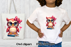 Cute owl book clipart PNG design | Owl sublimation design Product Image 1
