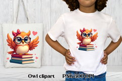Cute owl book clipart PNG design | Owl sublimation design Product Image 1
