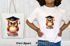 Cute owl book clipart PNG design | Owl sublimation design Product Image 1