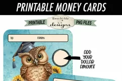 Graduation Owl Printable Money Card | Money Holder Printable Product Image 2