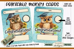 Graduation Owl Printable Money Card | Money Holder Printable Product Image 1