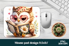 Cute owl flower mouse pad sublimation | Mousepad wrap Product Image 1
