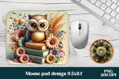 Cute owl flower mouse pad design Product Image 1