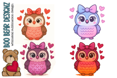 Valentines' day Owl Clipart Product Image 1