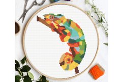 Chameleon Cross stitch animal pattern Digital download Wild Product Image 1