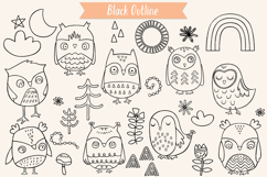 Hand-Drawn Owls | Bird, Sun, Rainbow, Moon, Flowers, Stars Product Image 2