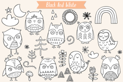 Hand-Drawn Owls | Bird, Sun, Rainbow, Moon, Flowers, Stars Product Image 4