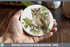 GorgeousOwls Sketch Round Coaster design.