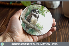 GorgeousOwls Sketch Round Coaster design.