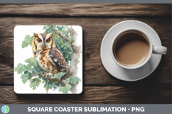 GorgeousOwls Sketch Square Coaster design.