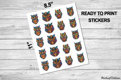 Owl Stickers | Kids Design Printable PNG | Hygge Style Clip Product Image 2