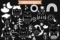 Hand-Drawn White Owls | Bird, Sun, Rainbow, Moon, Flower Product Image 3