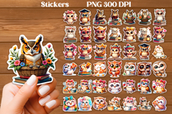 Owl stickers PNG bundle | Cute animal sticker printable Product Image 1