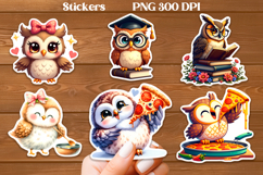 Owl stickers PNG bundle | Cute animal sticker printable Product Image 2