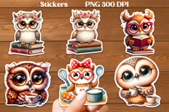Owl stickers PNG | Cute animal sticker printable Product Image 1