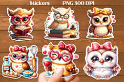 Owl stickers PNG bundle | Cute animal sticker printable Product Image 5