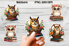 Owl stickers PNG | Cute animal sticker printable Product Image 1