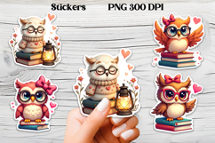 Owl stickers PNG | Cute animal sticker printable Product Image 1