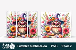 Owl flower stack books tumblers sublimation wrap bundle Product Image 2