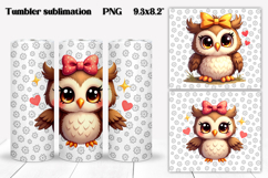 Owl tumblers wrap | Animals tumbler | Cute owl PNG design Product Image 1
