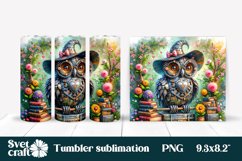 Owl flower book tumblers sublimation wrap Product Image 1