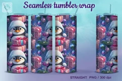 Cute Chistmas Penguins Tumbler Sublimation, 20 oz Tumbler Wr Product Image 1