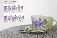 Lavender Mug Sublimation Designs PNG, 11 & 15oz mug Product Image 3