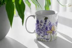 Lavender Mug Sublimation Designs PNG, 11 & 15oz mug Product Image 2