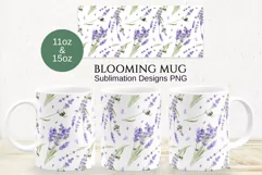 Lavender Mug Sublimation Designs PNG, 11 & 15oz mug Product Image 1