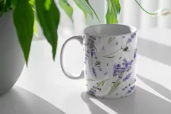 Lavender Mug Sublimation Designs PNG, 11 & 15oz mug Product Image 2