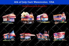 4th of July Cart Watercolor, USA Sublimation Bundle Product Image 5