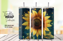 Golden Sunflower Night 20oz Tumbler Wrap Product Image 1